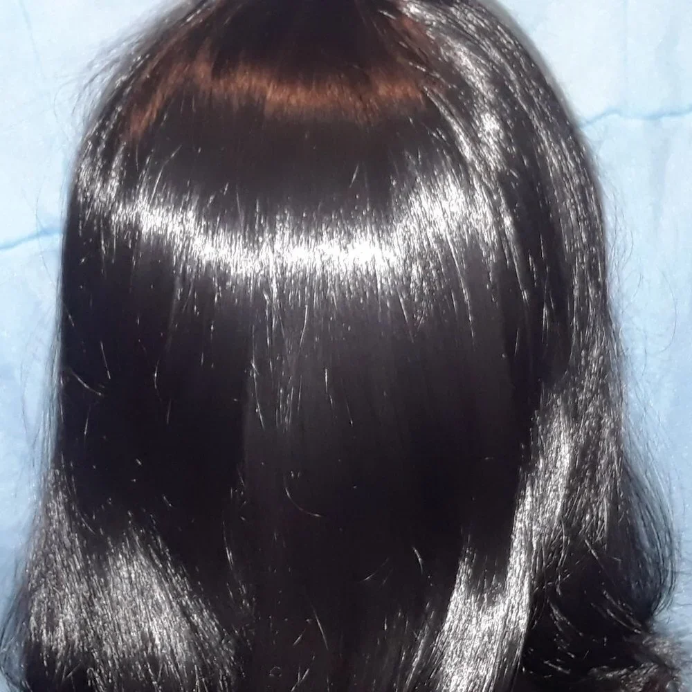 JET BLACK Long Wavy Synthetic